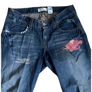 LEVIS 504 women's Jeans distressed Graphic slouch straight - SIZE 16